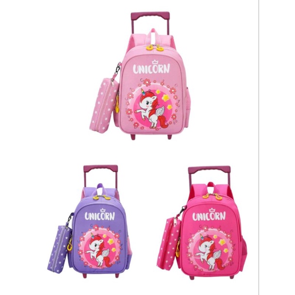 Tas Troli Anak Perempuan Troli labubu tas labubu Karakter Pony - Tas Dorong Anak TK - Tas Anak Perempuan
