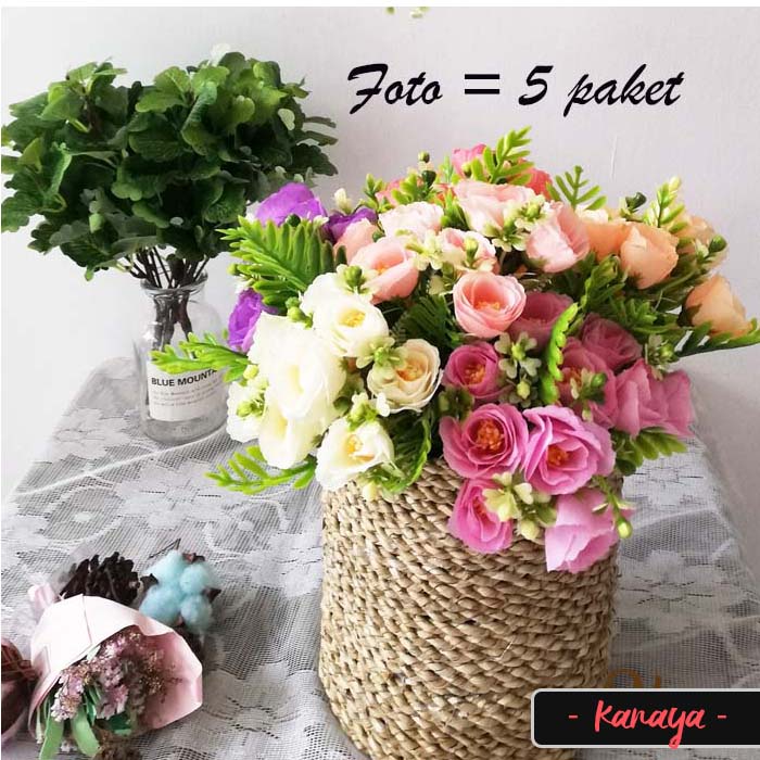 Bunga mawar plastik/mawar artificial dekorasi/bunga plastik