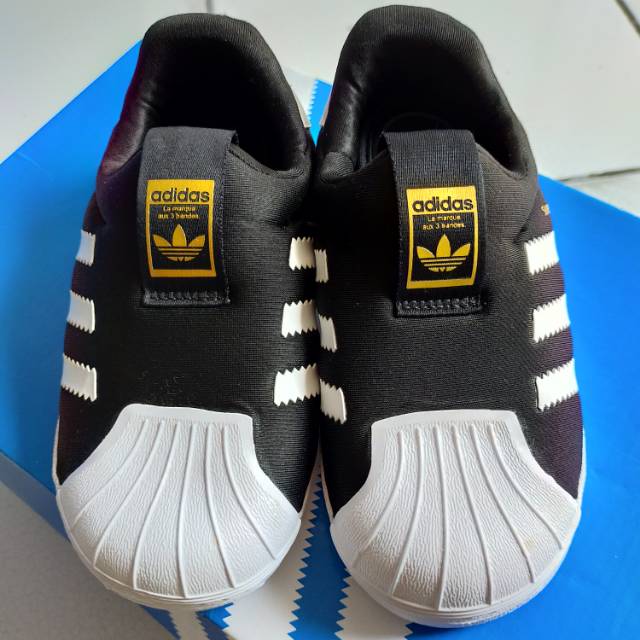 Sepatu Anak Adidas Superstar 360 Slip On Black White
