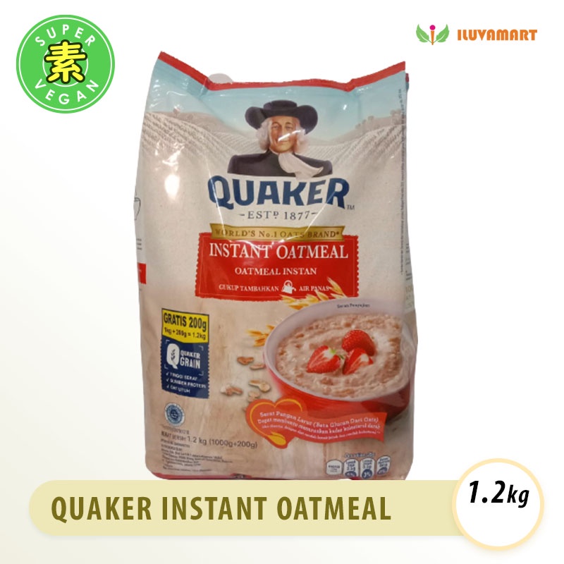 

Quaker Instant Oatmeal 1000gr Free 200gr Sereal Oat Meal 1.2kg