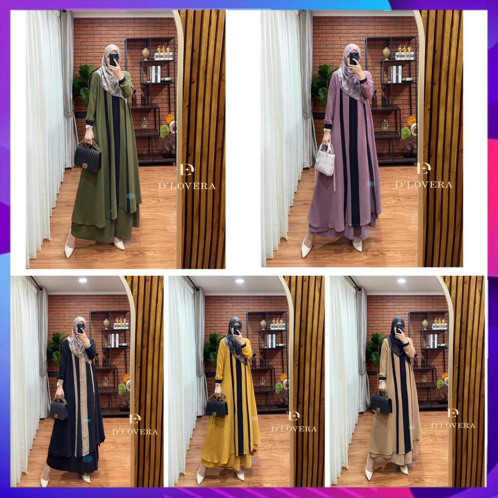 Maharani Set Ori Dlovera Setelan/Stelan Wanita Muslim/Pakaian Muslim Wanita Wudhu Friendly Terbaru