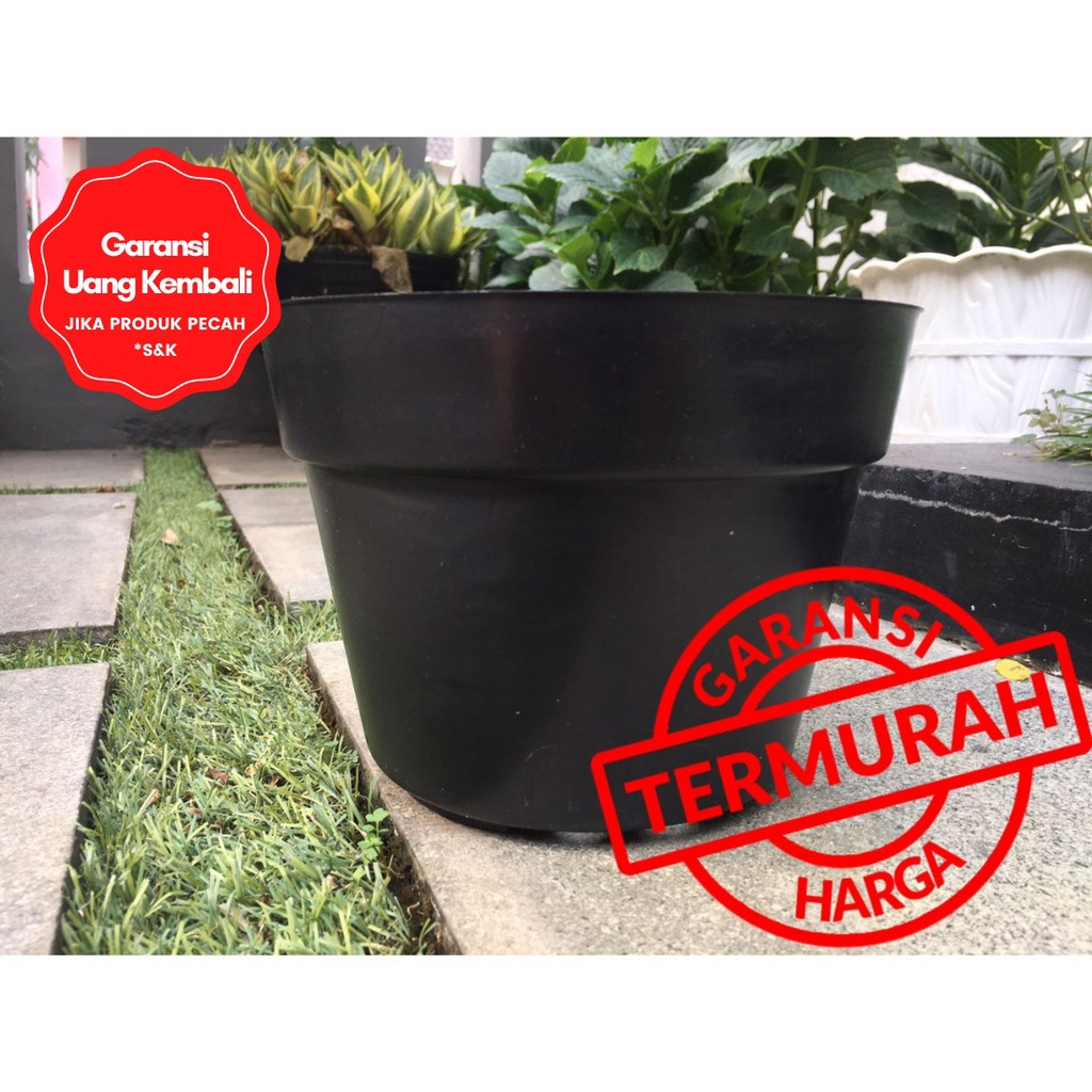 Pot Bunga Murah/Pot Tanaman / Pot plastik hitam uk  20cm