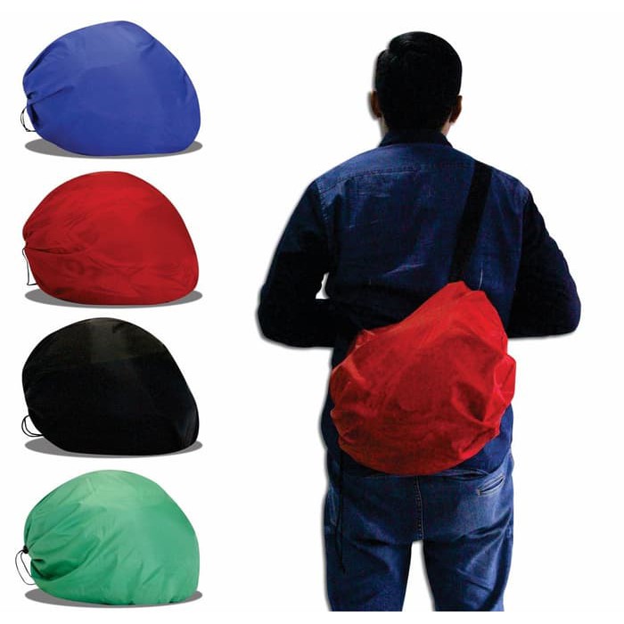 Tas Helm Full Half Face Anti Air/Cover Sarung Pelindung Penutup Helm Waterproof Model Tali Selempang Slempang