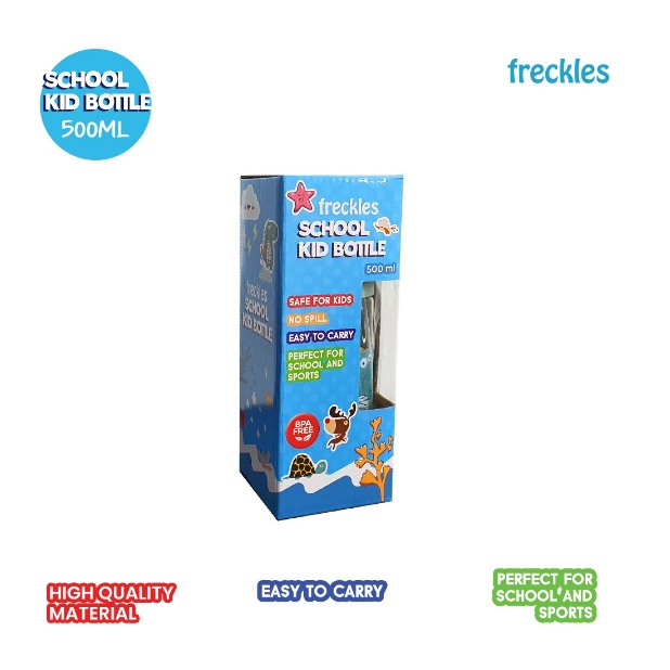 Freckles School Kids Bottle 500ml - Botol Minum Anak Ringan Dengan Tali Aksesories Botom Minum Sekolah