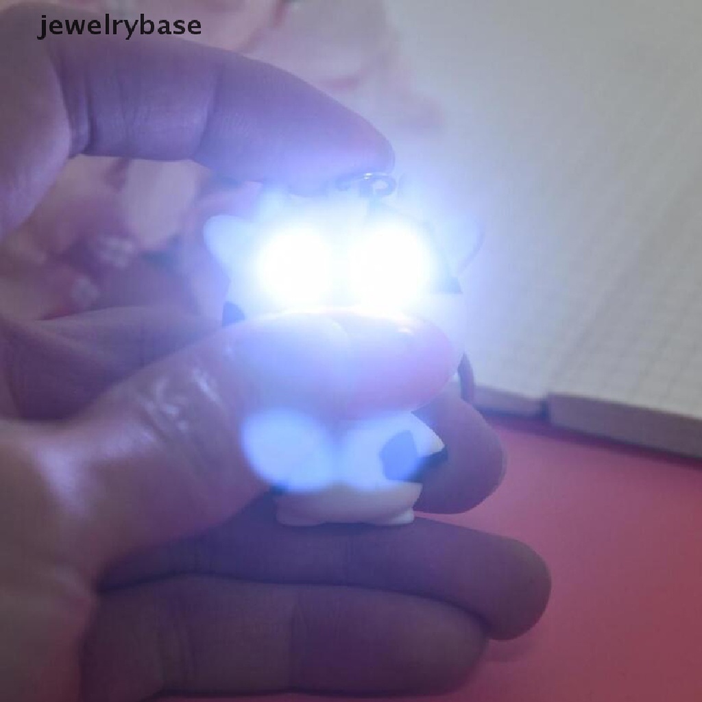 (jewelrybase) Gantungan Kunci Bentuk Sapi Dengan Senter LED + Suara Untuk Anak