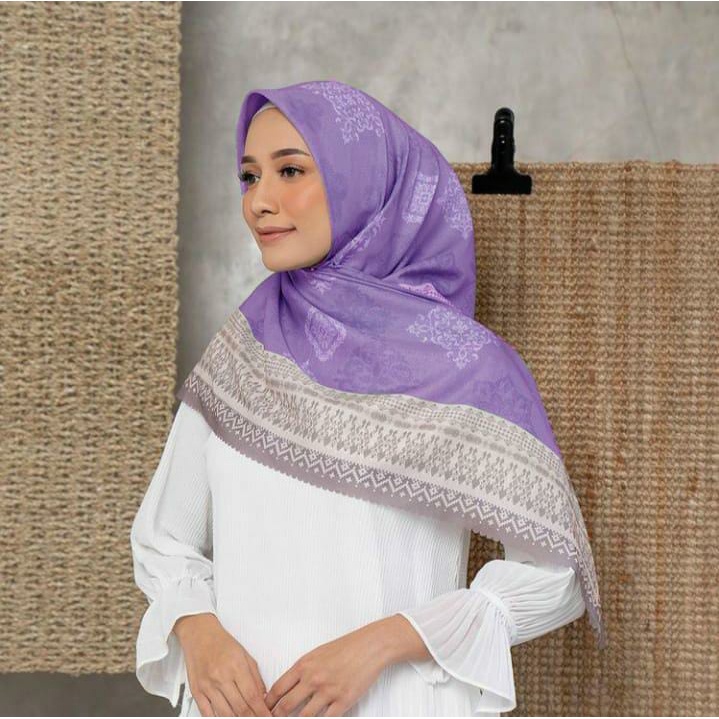 Jilbab hijab segi empat/kerudung laser cut premium murah/fashion wanita/instan/voal motif art