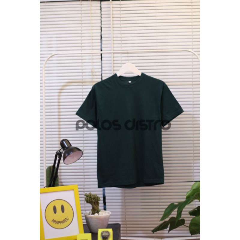 KAOS POLOS LENGAN PENDEK HIJAU BOTOL