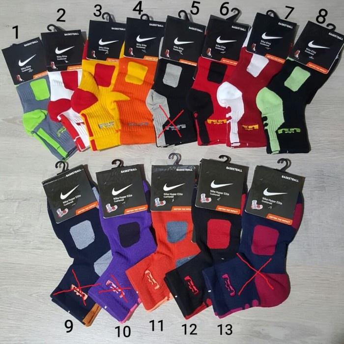 Terlaris Kaos Kaki Basket Nike Elite Socks - Low (Di atas Mata kaki) Import - LEBRON