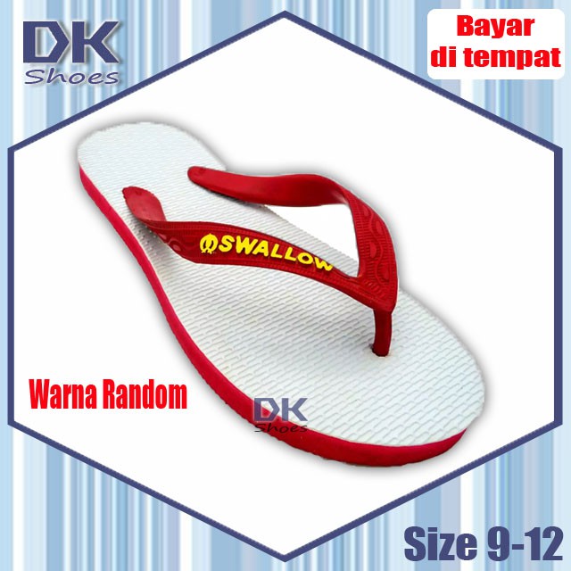 Swallow Putih 9-12 / Sandal Jepit Karet Size Jumbo / Sandal Wudhu / Sandal Jepit Karet