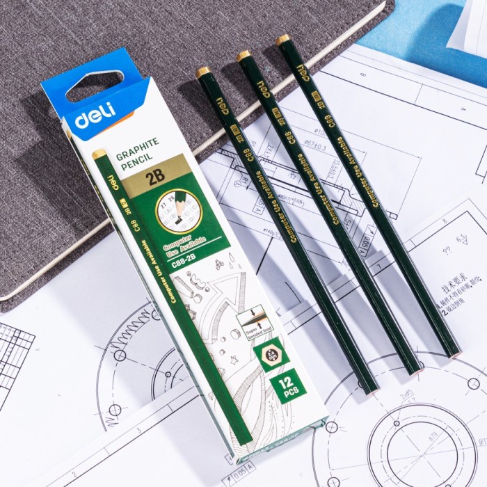 

DELI Graphite Pencil / Pensil Kayu 2B EC88