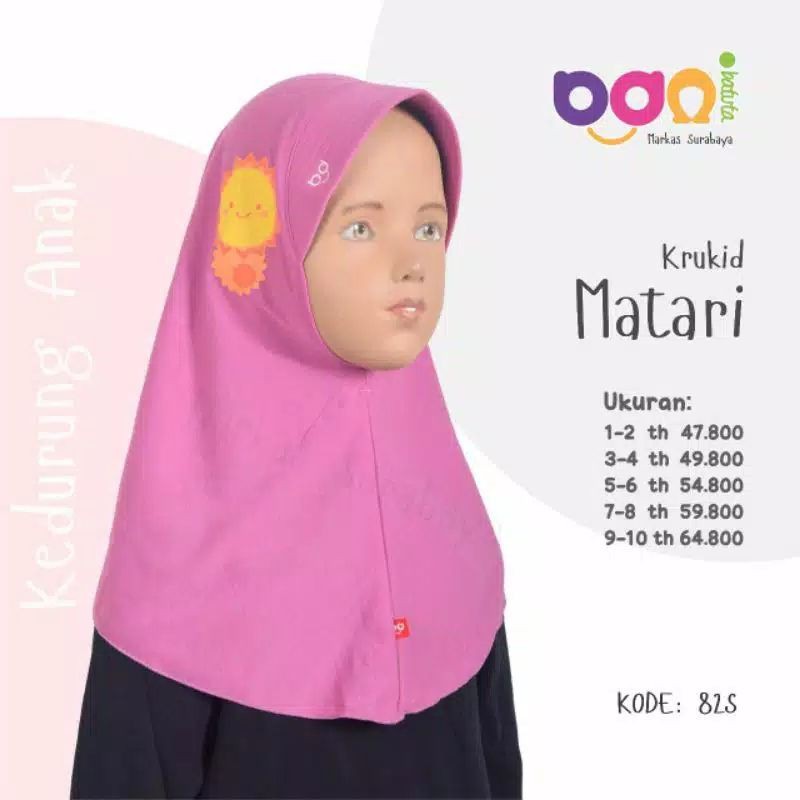 Kerudung Anak Instan Krukid Matari Rabbani ORI