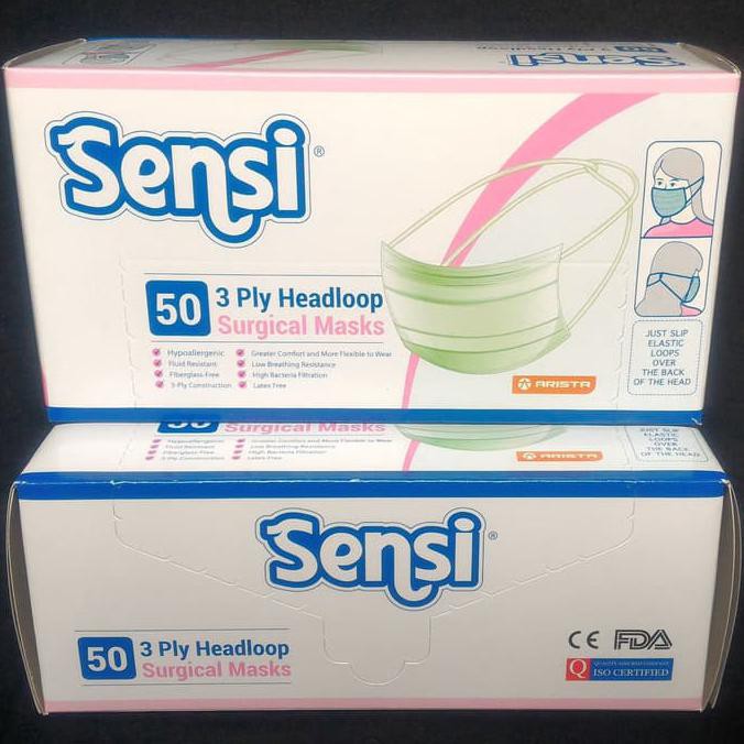 Grosir SENSI MASKER JILBAB HIJAB KARET SENSI MASK HEADLOOP 3PLY MASKER DEBU Murah