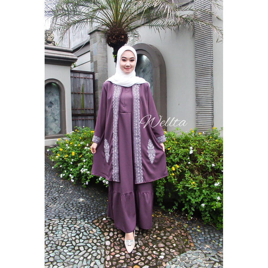 NEW ITY CREPE PREMIUM ORI// OUTHER DINDA BORDIR ORI BY WELTA// OUTHER BORDIR PERTAMA// GAMIS MIX OUT