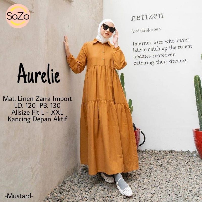 AURELIE GAMIS WANITA TERBARU BY SAZO