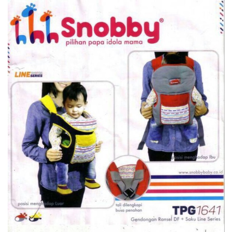 SNOBBY Gendongan Depan Bayi Line Series TPG1641 baby carrier Instan Duduk Baby Perlengkapan Travelli