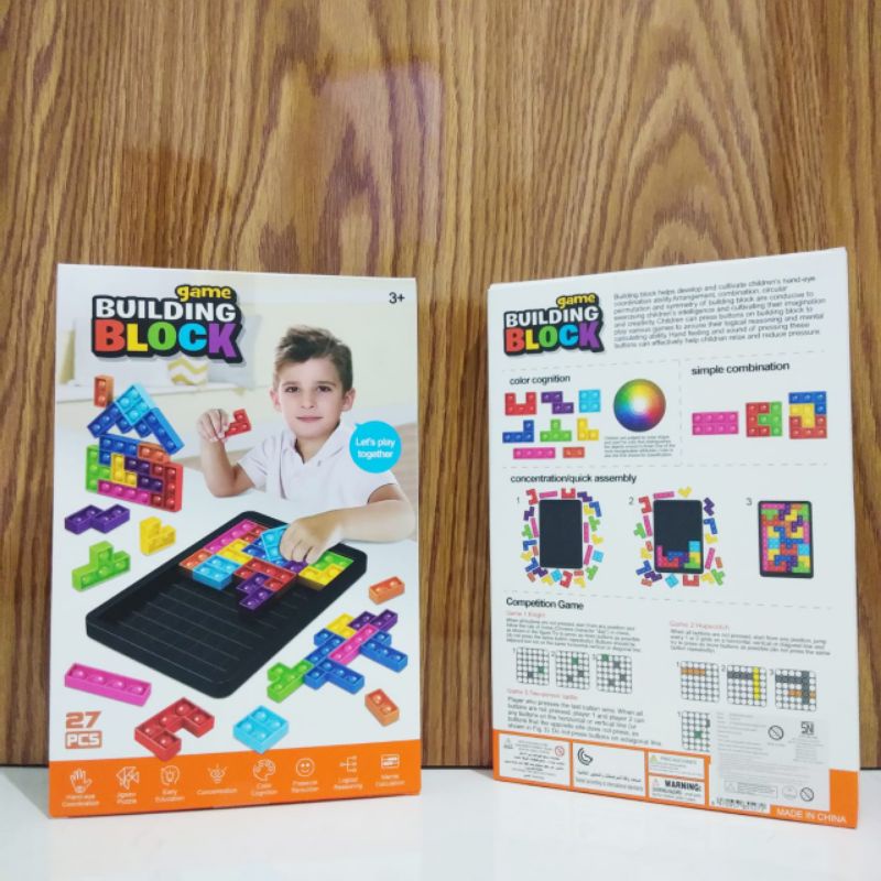 mainan block pop it edisi tetris 27 pcs mainan edukasi-1