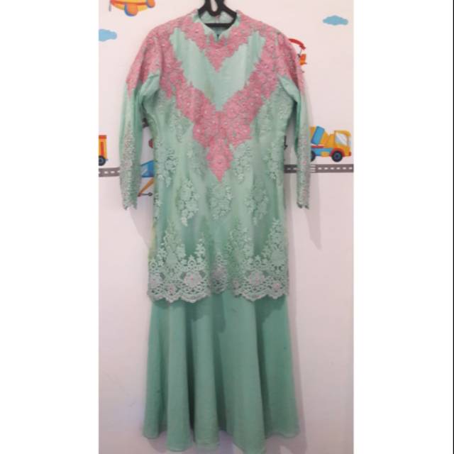 Preloved Baju Pesta Brokat Payet Bigsize Jumbo