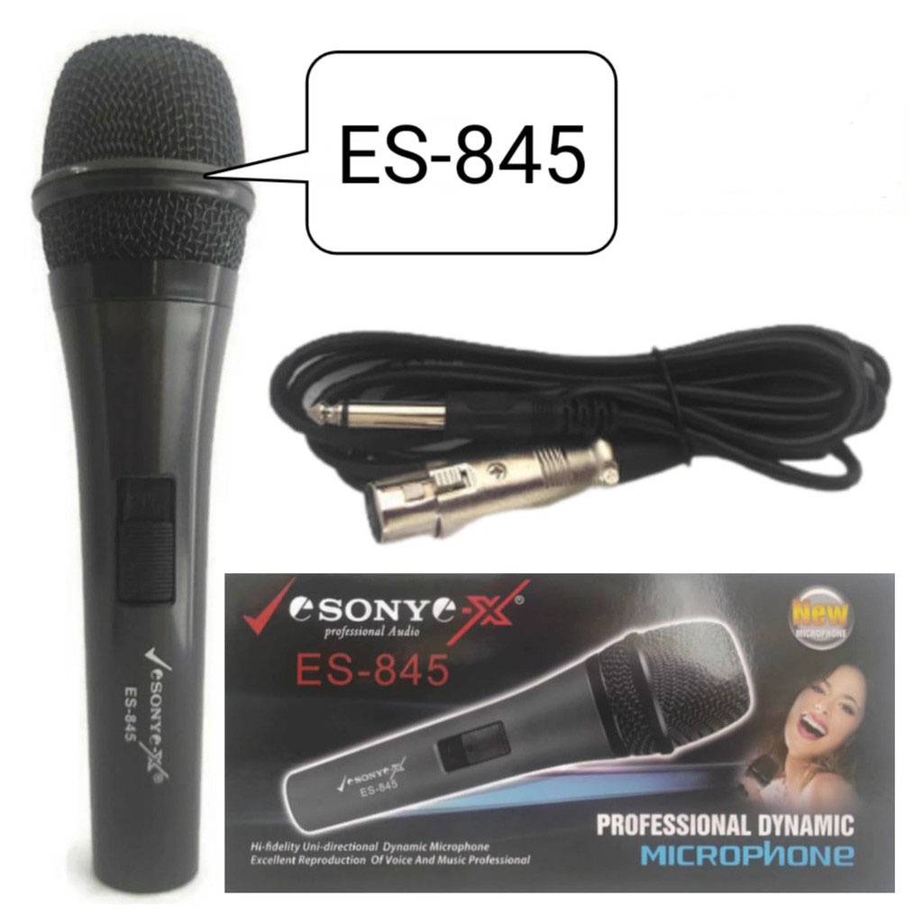 Microphone Karaoke Sony ES-845 Mikrofon Mic Kabel Suara Mantap