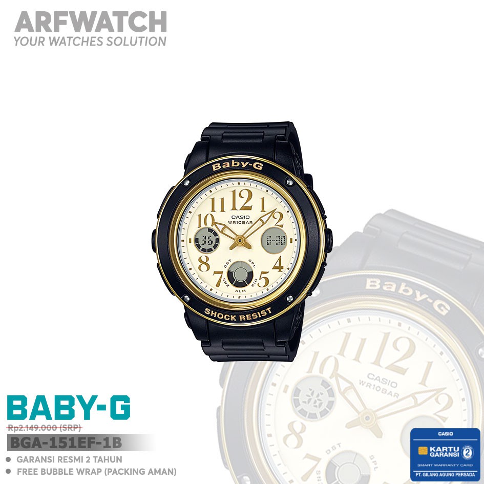 Casio Baby G Bga 151ef 1b Bga 151ef 1bdr Original Shopee Indonesia