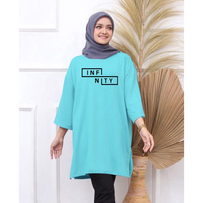 KAOS OVERSIZE TOP HIJAB WANITA BASIC INFINITY / OVERSIZE SLIT BLOUSE