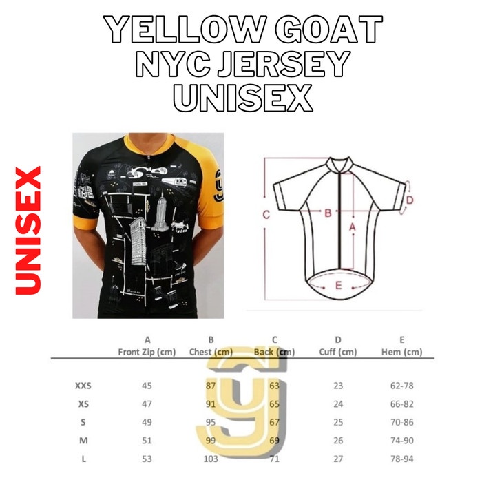 Yellow Goat Cycling Jersey Sepeda NYC UNISEX