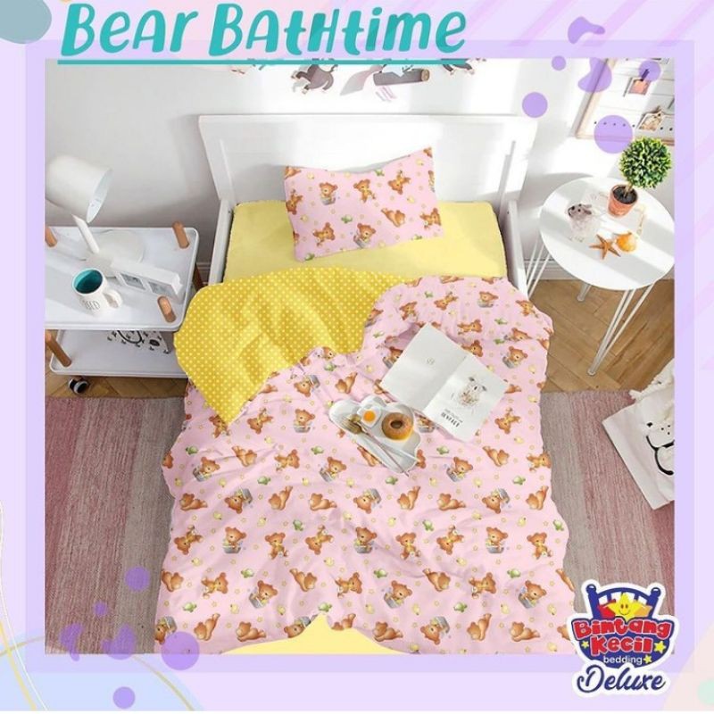 Sprei Set Motif Bathtime Katun Star Ukrn 100x200 - 200x200