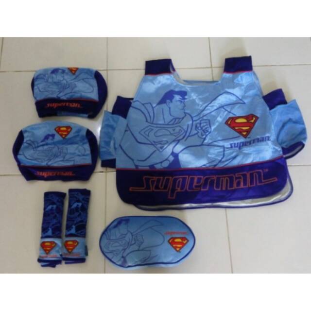 Set bantal mobil dan acsesories mobil superman _ preloved
