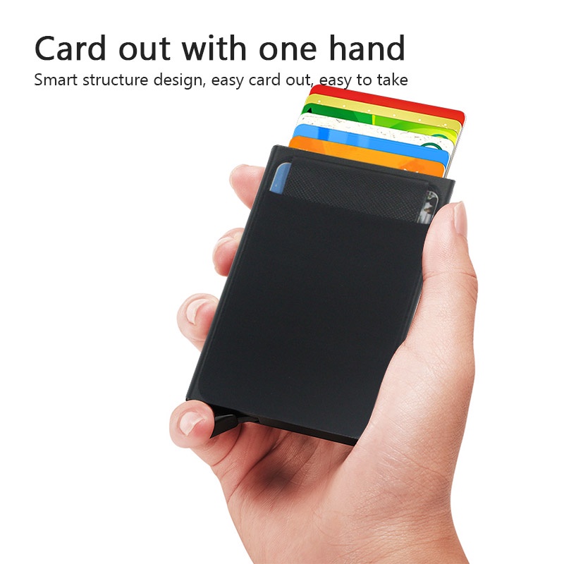 Card Holder Metal Case Smart Wallet Bank Dompet Kartu Pop Up ATM CC KTP Anti Maling RFID Blocking