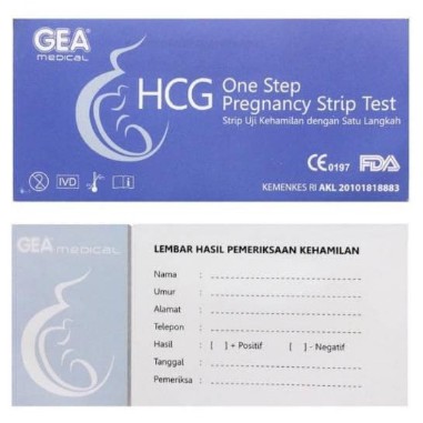 MIN 5PCS  Test Kehamilan HCG Gea Medical / Testpack Strip Hamil / Pregnancy Test