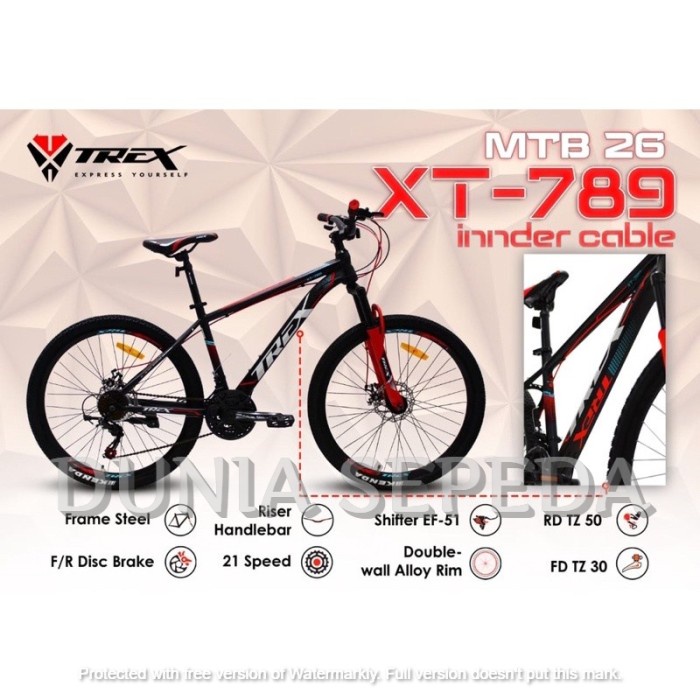 SEPEDA GUNUNG MTB 26 TREX 789 XT MTB TREX 789 XT 26 INCH INNER CABLE