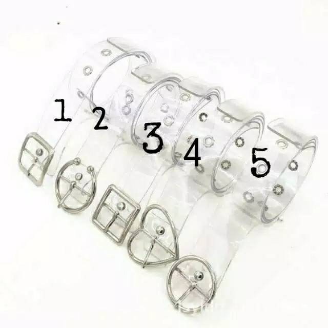 Ikat Pinggang Wanita Transparant Vintage Metal Leather Round Buckle Waist Belt