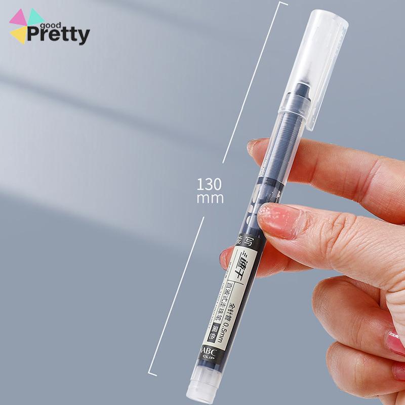 0.5mm Tip Lurus Cair Roller Ball Pen Kantor Tabung Jarum Penuh Siswa Ujian Gel Pena - PD