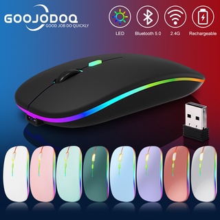 Mouse Bluetooth Rechargeable Wireless Mouse Ultra-thin Silent LED Colorful Backlit Gaming Mouse