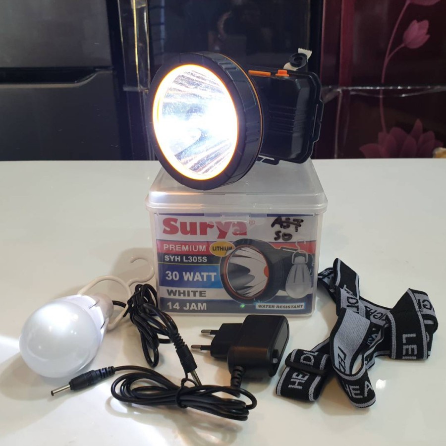 SURYA Senter Kepala SYH L305S - Head Lamp 30 Watt Water Resistant - Cahaya Putih