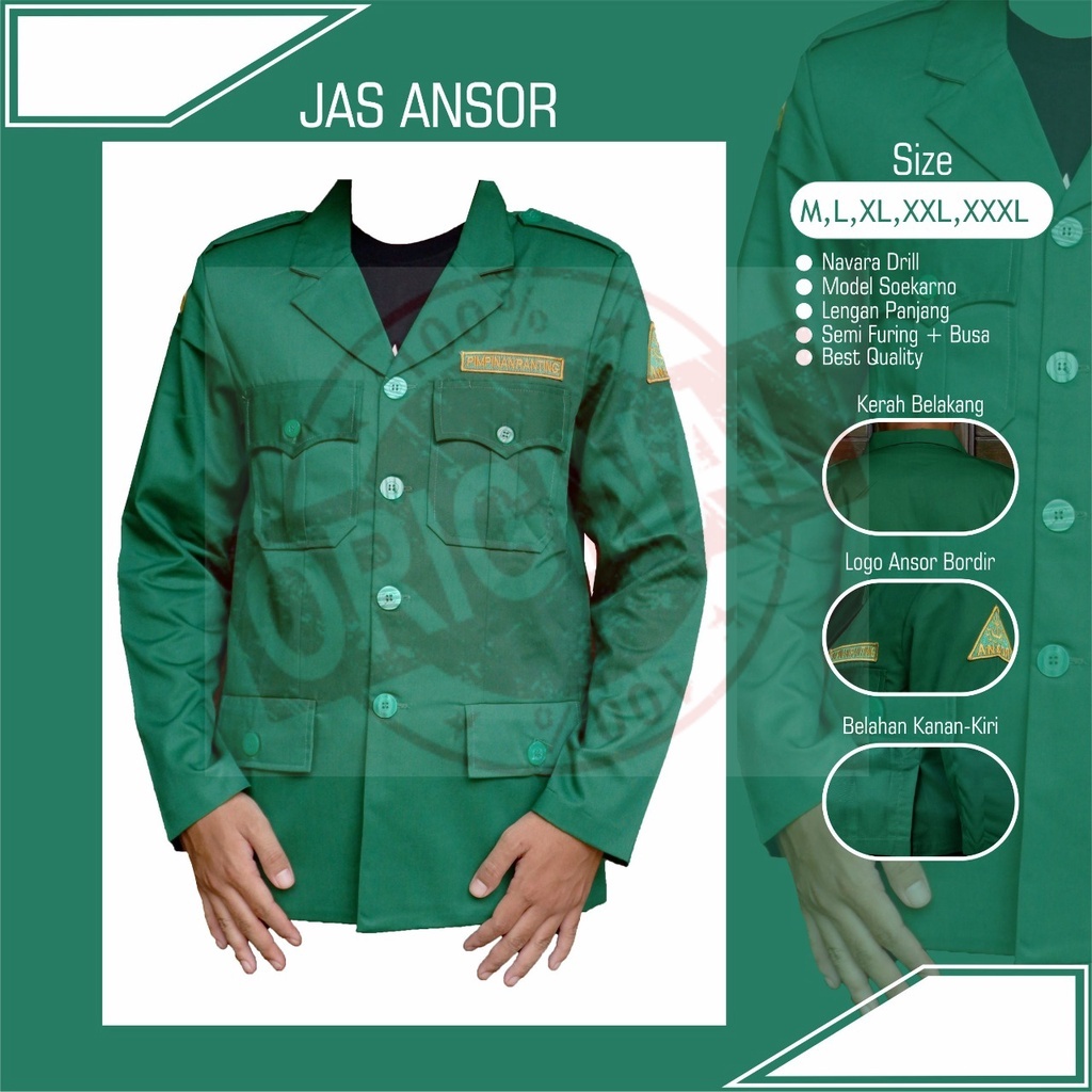 Jas Ansor Soekarno Panjang Jaz Soekarno Pendek