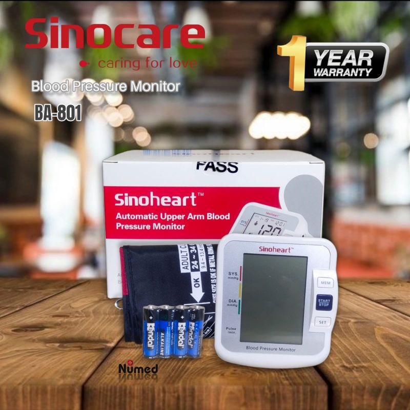 Sinocare BA-801 Alat Cek Tensi Meter Tekanan Darah Digital Otomatis / Tensimeter Digital Sinohearth BA 801