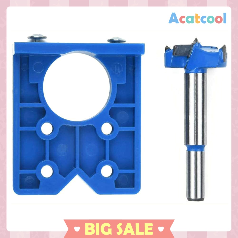 35mm Hinge Drilling Jig Concealed Hinge Hole Drilling Guide + Drill Bit Set