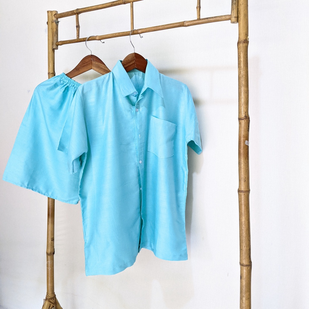 Pajamas Polos Setelan Baju Tidur Lengan Pendek Celana Pendek Polos | Plain Sleepwear Daily Set | Baby Doll Polos-Tosca