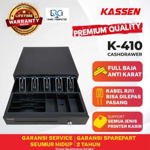 LACI KASIR/CASH DRAWER/LACI UANG KASSEN K410 RJ11 5 BILL 8 COIN