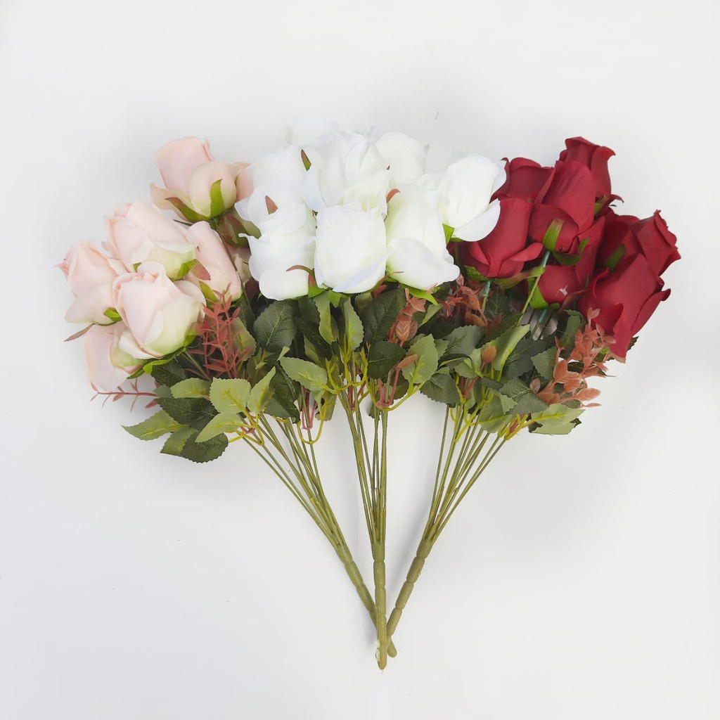 BUNGA MAWAR ARTIFICIAL TELUR K11 B8246 BUNGA HIAS PLASTIK BUNGA DEKORASI WEDDING BUKET