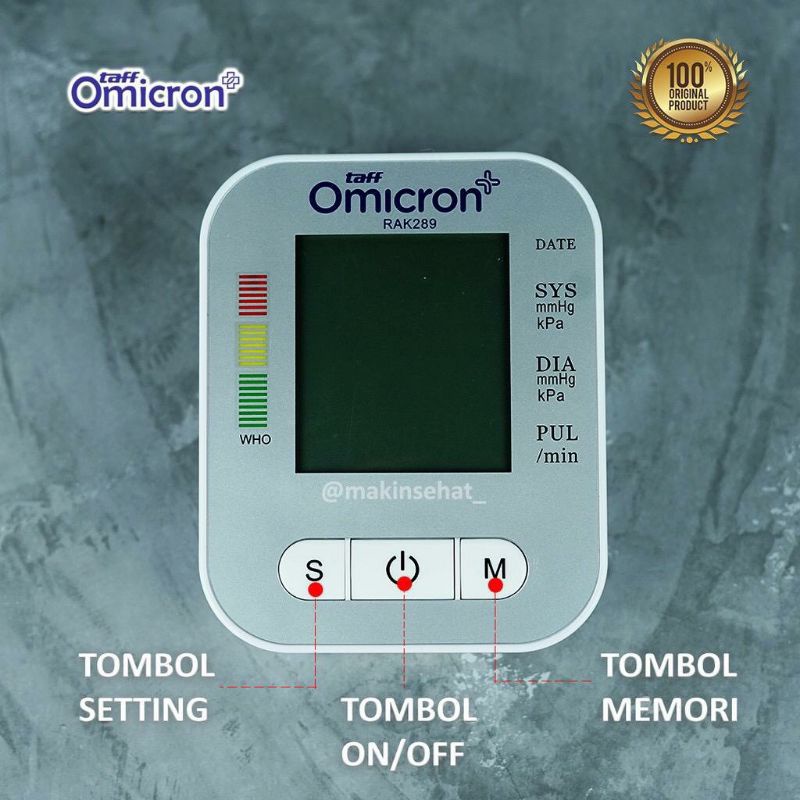 Tensimeter Digital Premium Alat Ukur Tekanan Darah - Omicron WHO Standar Bersuara Voice tensimeter