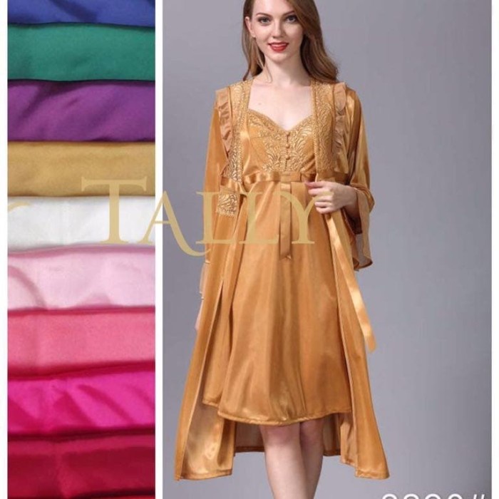 Baju Tidur - Tally 2890 Kimono Lingerie Satin Free Size
