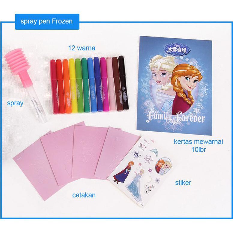 

#lbs# Spray Pen Frozen Spidol Pensil Warna Semprot Diskon