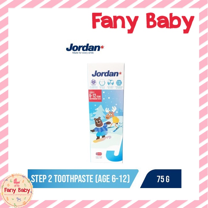 JORDAN KIDS TOOTHPASTE NEW PERMANENT TEETH STEP 2 [ 6-12 YEARS ] 75G