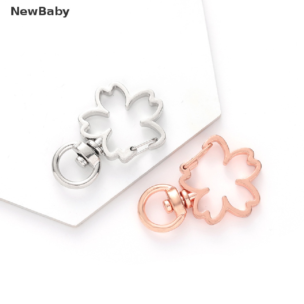 Newbaby 10pcs Gantungan Kunci Bentuk Bunga Sakura Hollow DIY