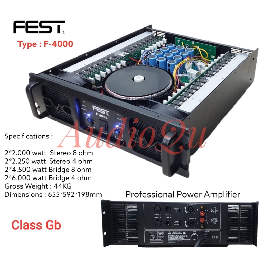 POWER AMPLIFIER FEST F-4000 / F4000 CLASS GB 2X2000 WATT