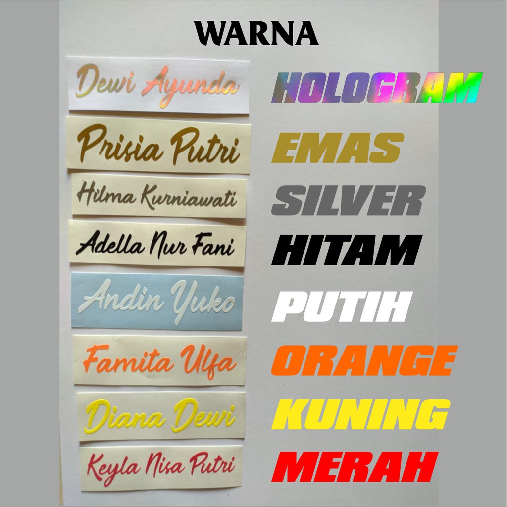 STICKER NAMA HOLOGRAM CUTTING CUSTOM