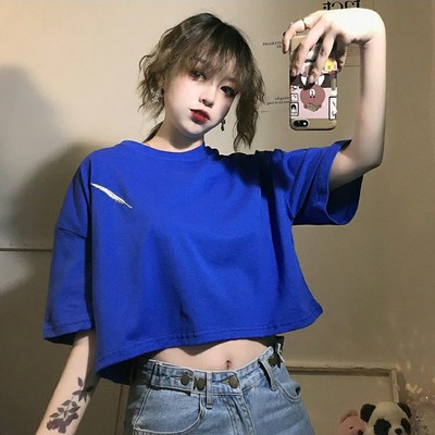 KBS-74 crop top oversize t-shirt wanita quill import korea jepang