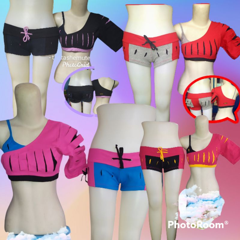 Unik Baju senam/zumba/stelan seksi/celana hotpans/baju seksi/set sobek Diskon