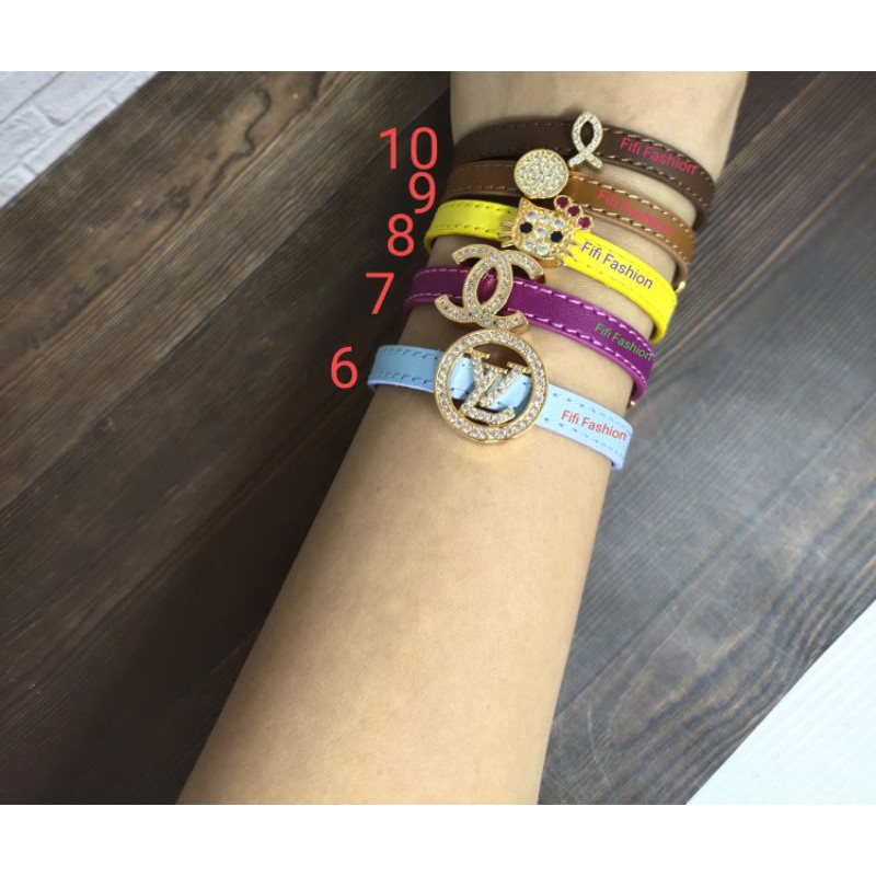 Fifi Fashion Liontin Charm Model Perhiasan Lapis emas Untuk Gelang Tali Kulit 12#